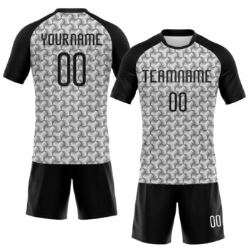 Alternative view of Custom White Black Geometric Shape Sublimation Volleyball Uniform Jersey