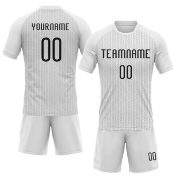 Alternative view of Custom White Black Geometric Shape Sublimation Volleyball Uniform Jersey